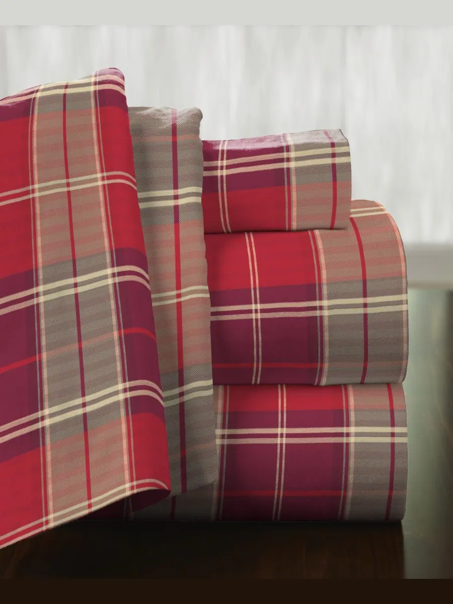 Комплект постельного белья из хлопковой фланели Piedmont Plaid Superior Weight, размер California