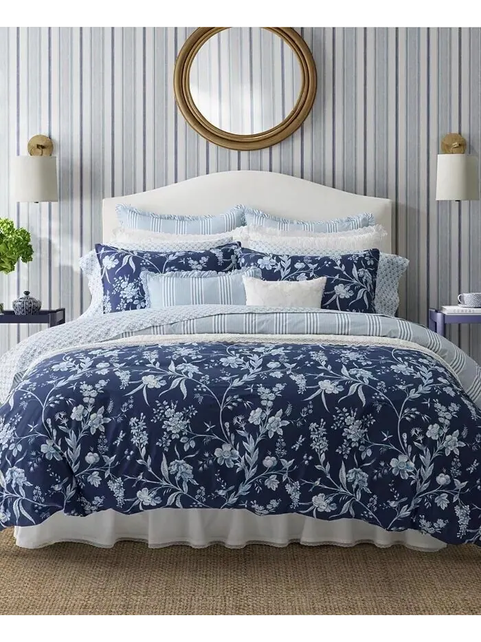 Наборы двусторонних пододеяльников из хлопка с вуалем Branch Toile Laura Ashley