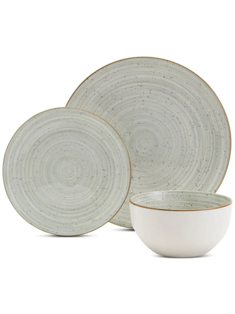 Набор посуды Speckled Sage из 12 предметов, на 4 персоны, Haven, цвет sage speckled — изображение 2 из 7