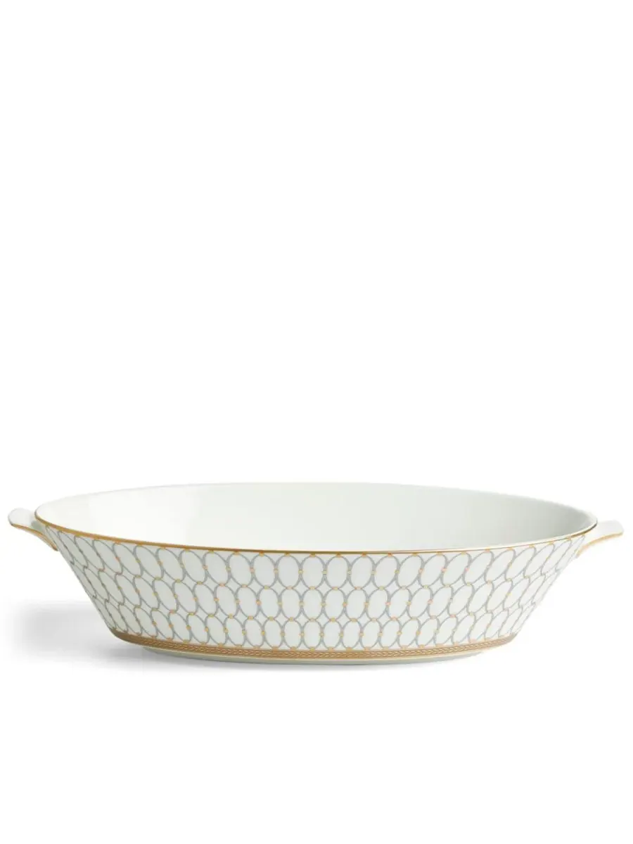 Овальная открытая тарелка для овощей цвета «Ренессанс» серого цвета Wedgwood — изображение 1 из 5