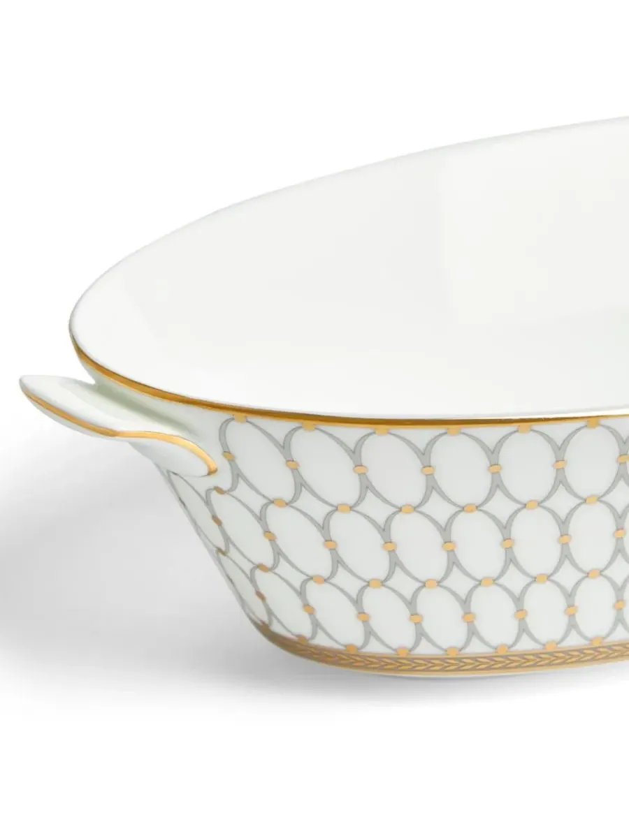 Овальная открытая тарелка для овощей цвета «Ренессанс» серого цвета Wedgwood — изображение 2 из 5