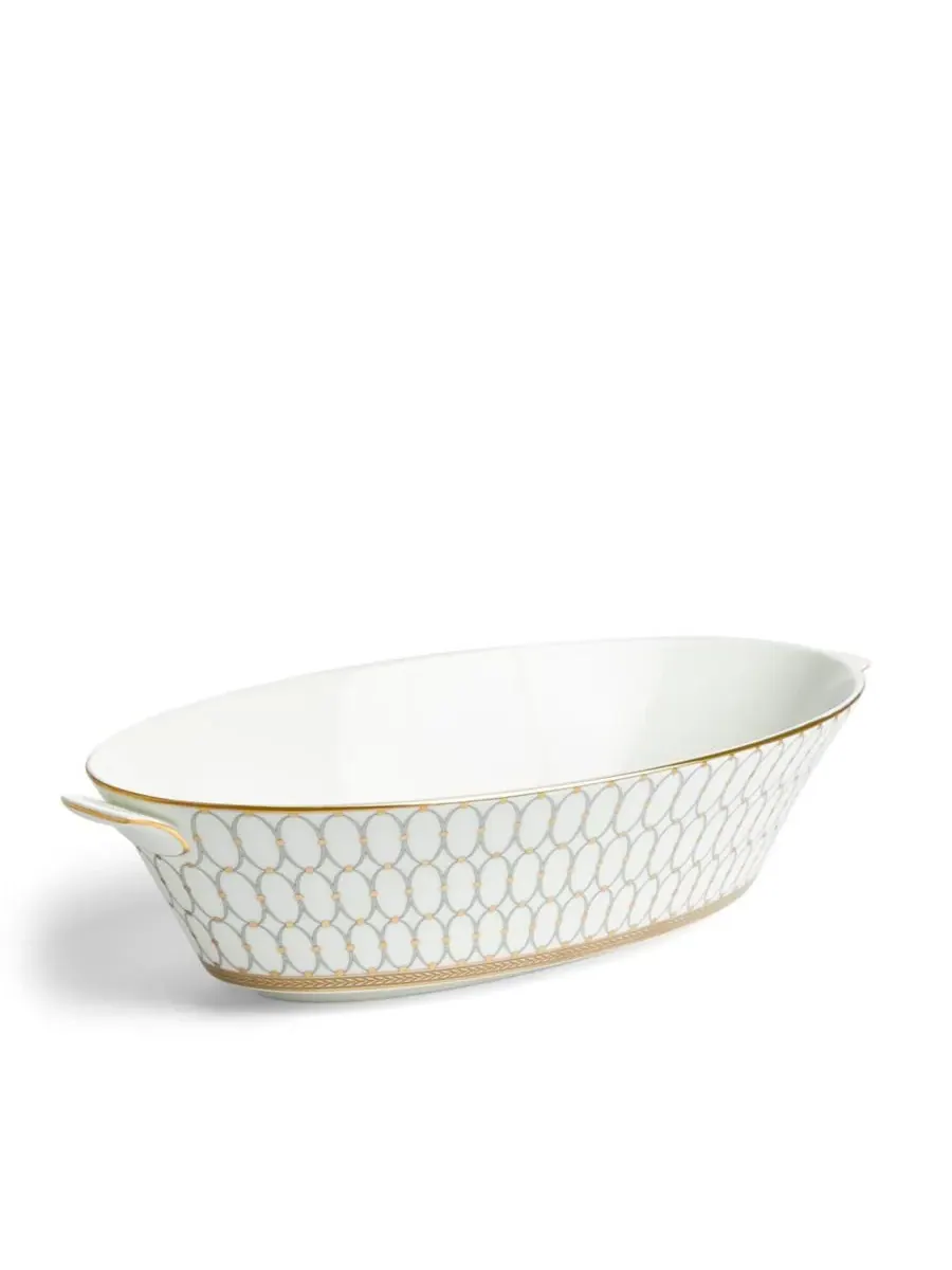 Овальная открытая тарелка для овощей цвета «Ренессанс» серого цвета Wedgwood — изображение 3 из 5