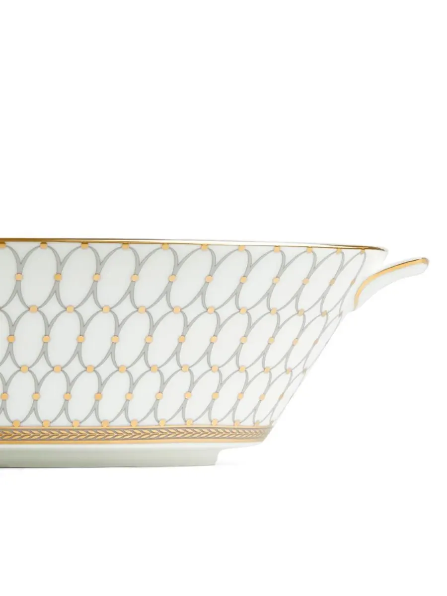 Овальная открытая тарелка для овощей цвета «Ренессанс» серого цвета Wedgwood — изображение 4 из 5