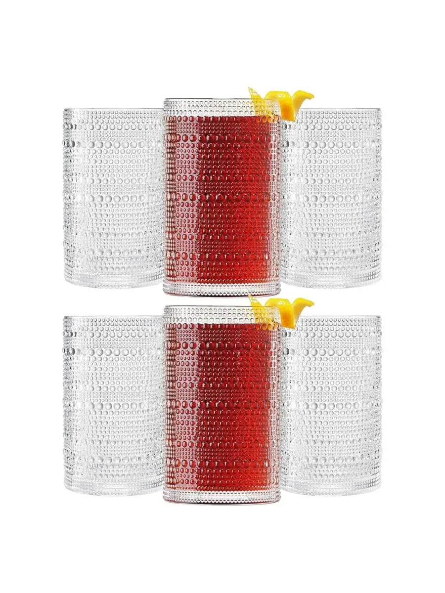 Набор из 6 стаканов-толстостенных хайбол Hobnail Highball The Wine Savant, Tropical Sorbet