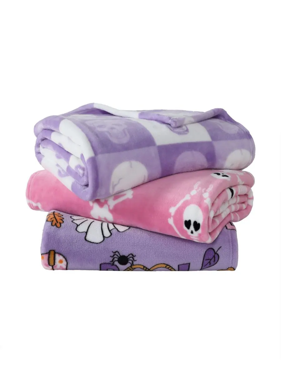 Мягкое плюшевое одеяло с принтом на тему Хэллоуина, 70 x 50 дюймов Betsey Johnson, цвет checker