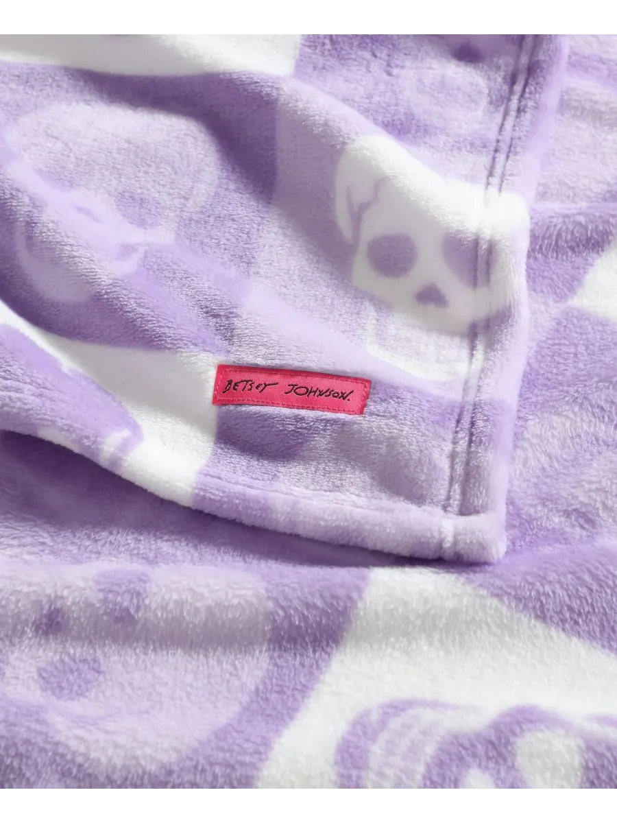 Мягкое плюшевое одеяло с принтом на тему Хэллоуина, 70 x 50 дюймов Betsey Johnson, цвет checker — изображение 4 из 6