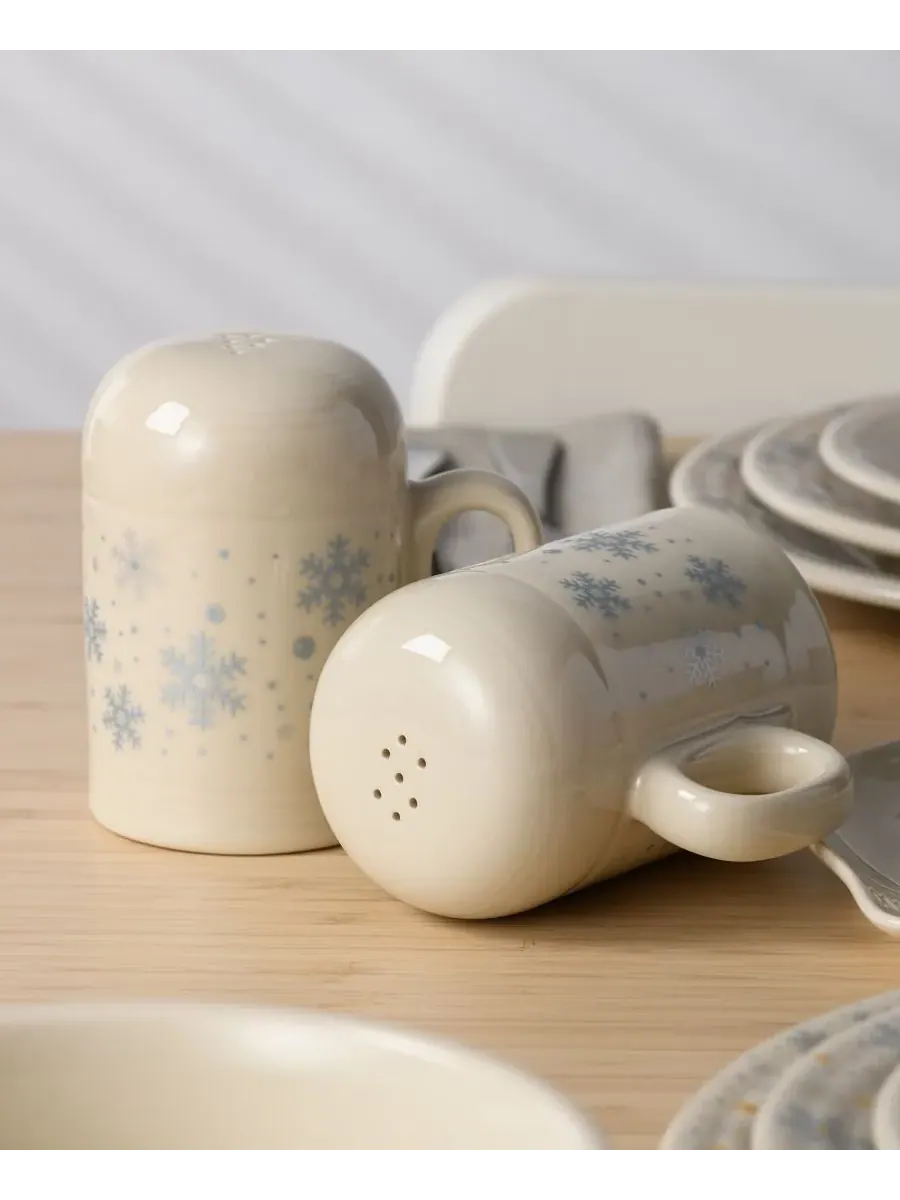 Большие солонки и перечницы Linen Snowflakes для кухонной плиты Fiesta, льняной — изображение 2 из 7