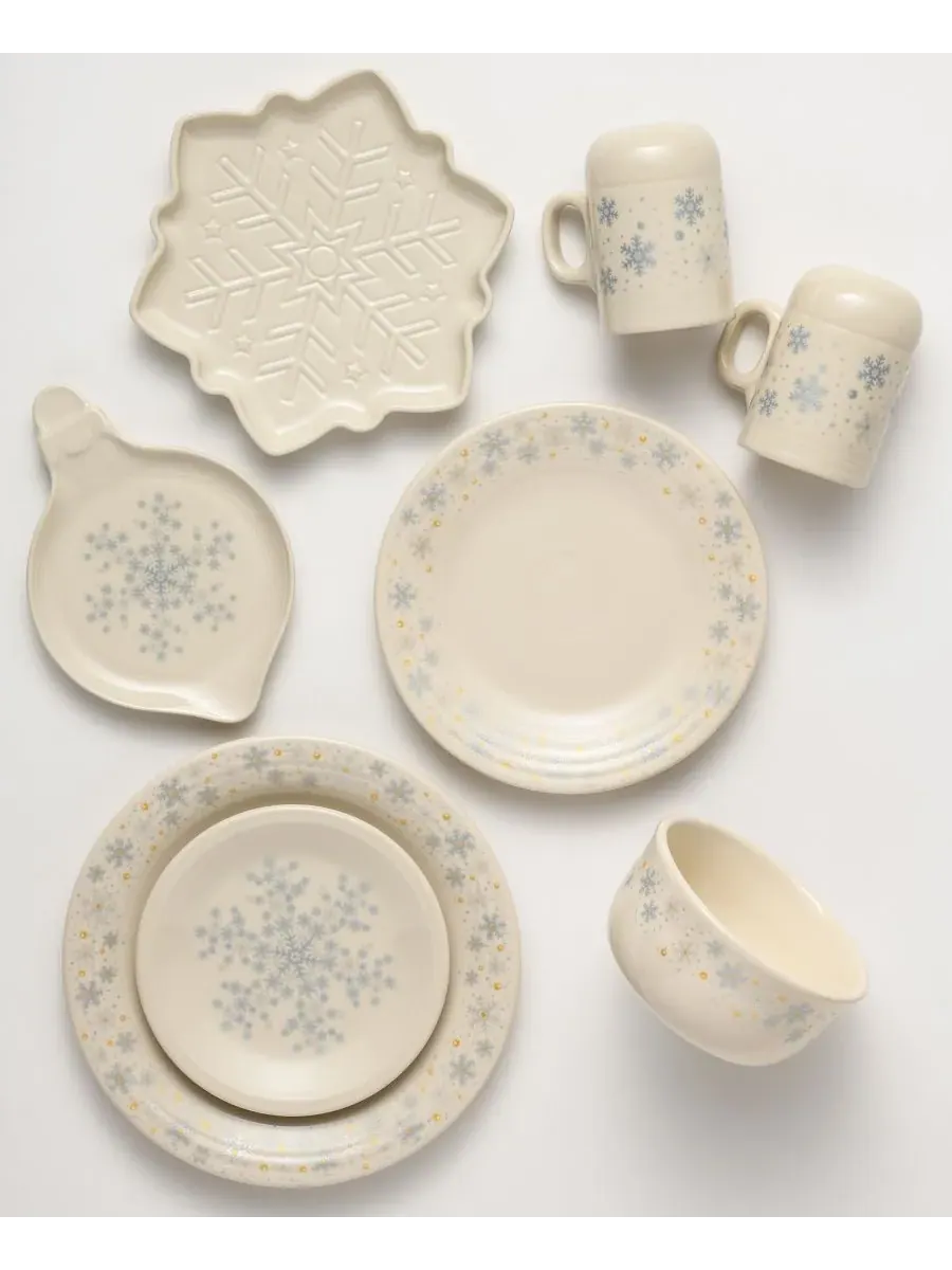Большие солонки и перечницы Linen Snowflakes для кухонной плиты Fiesta, льняной — изображение 4 из 7