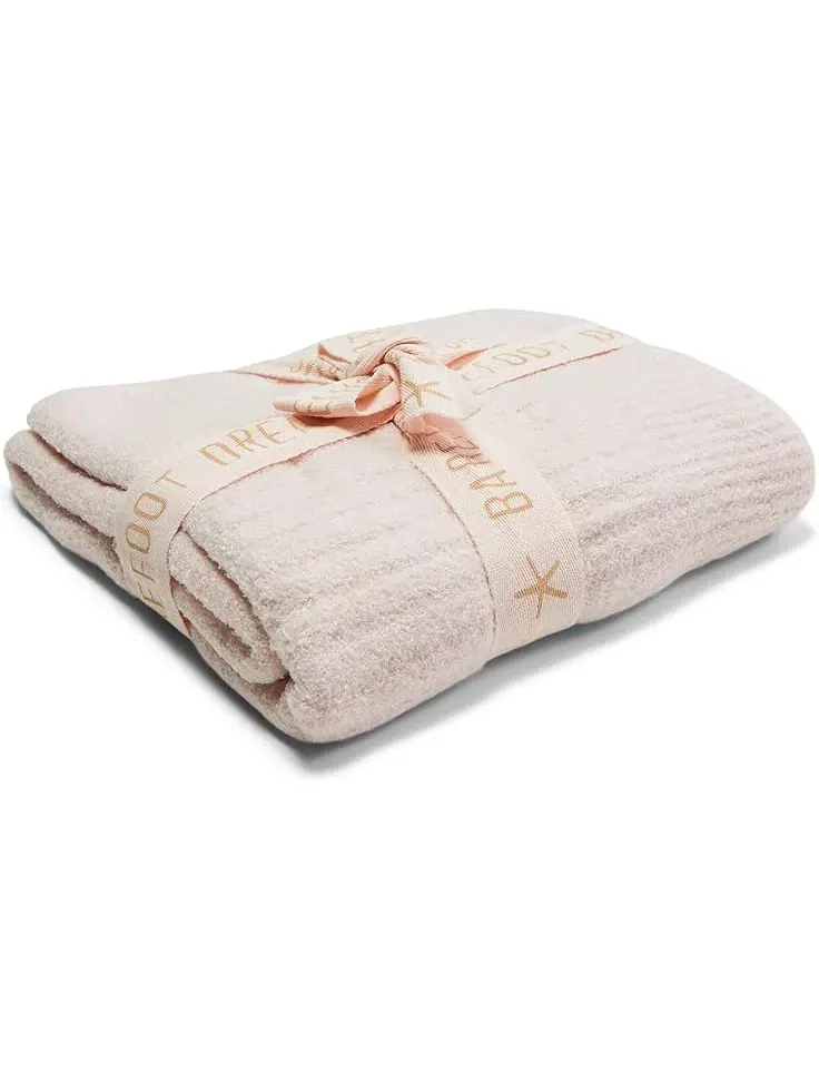 Детское одеяло CozyChic Lite в рубчик Barefoot Dreams Kids — розовый