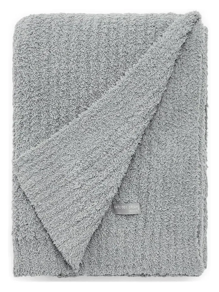 Плед CozyChic в рубчик, унисекс Barefoot Dreams — изображение 2 из 3, коричневый