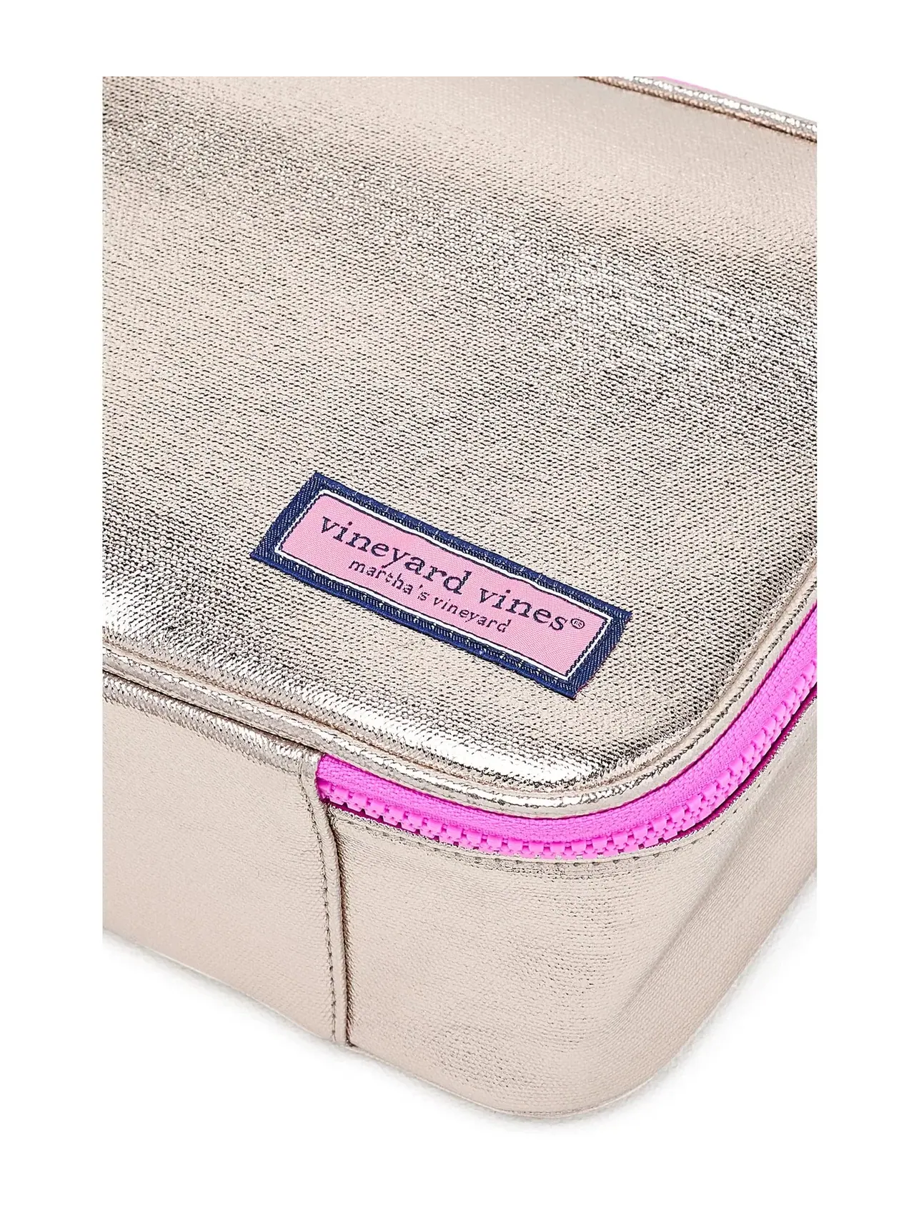 Детская сумка для обеда Metallic Lunch Kids Box Vineyard Vines Kids — изображение 4 из 5, розовый золотистый