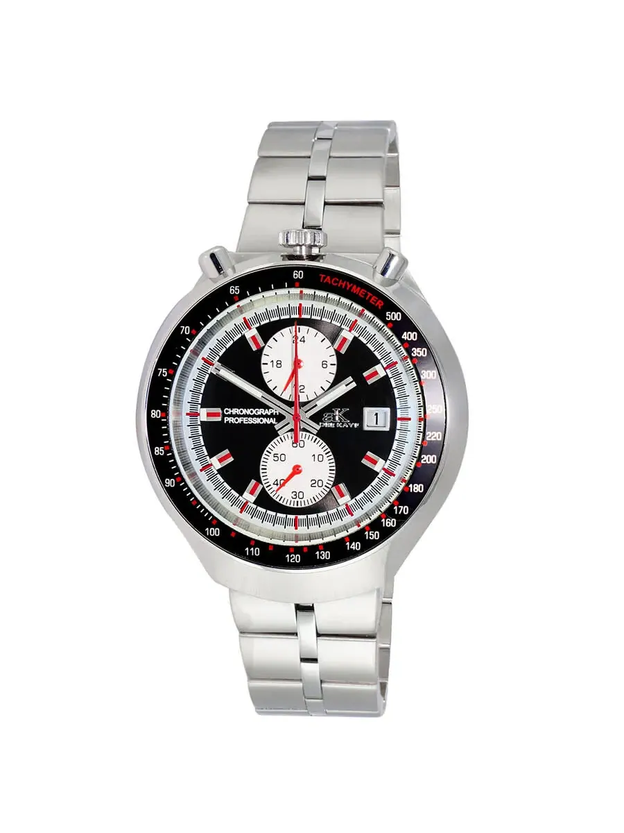 Мужские часы Adee Kaye Chronograph Quartz с черным циферблатом AK5562-MBK — изображение 1 из 3, оттенок черный
