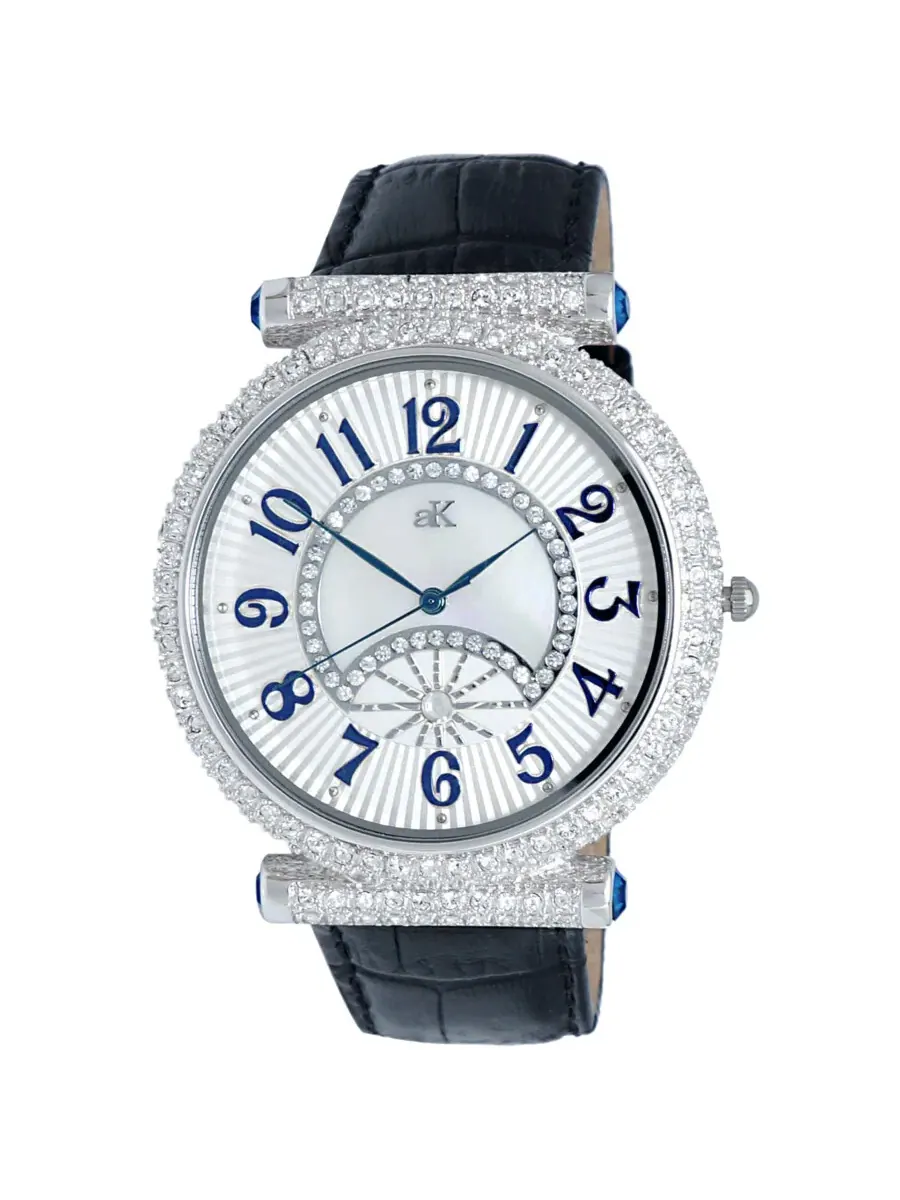 Часы унисекс Adee Kaye Florence Quartz с черным циферблатом AKJ8685 — серебристый