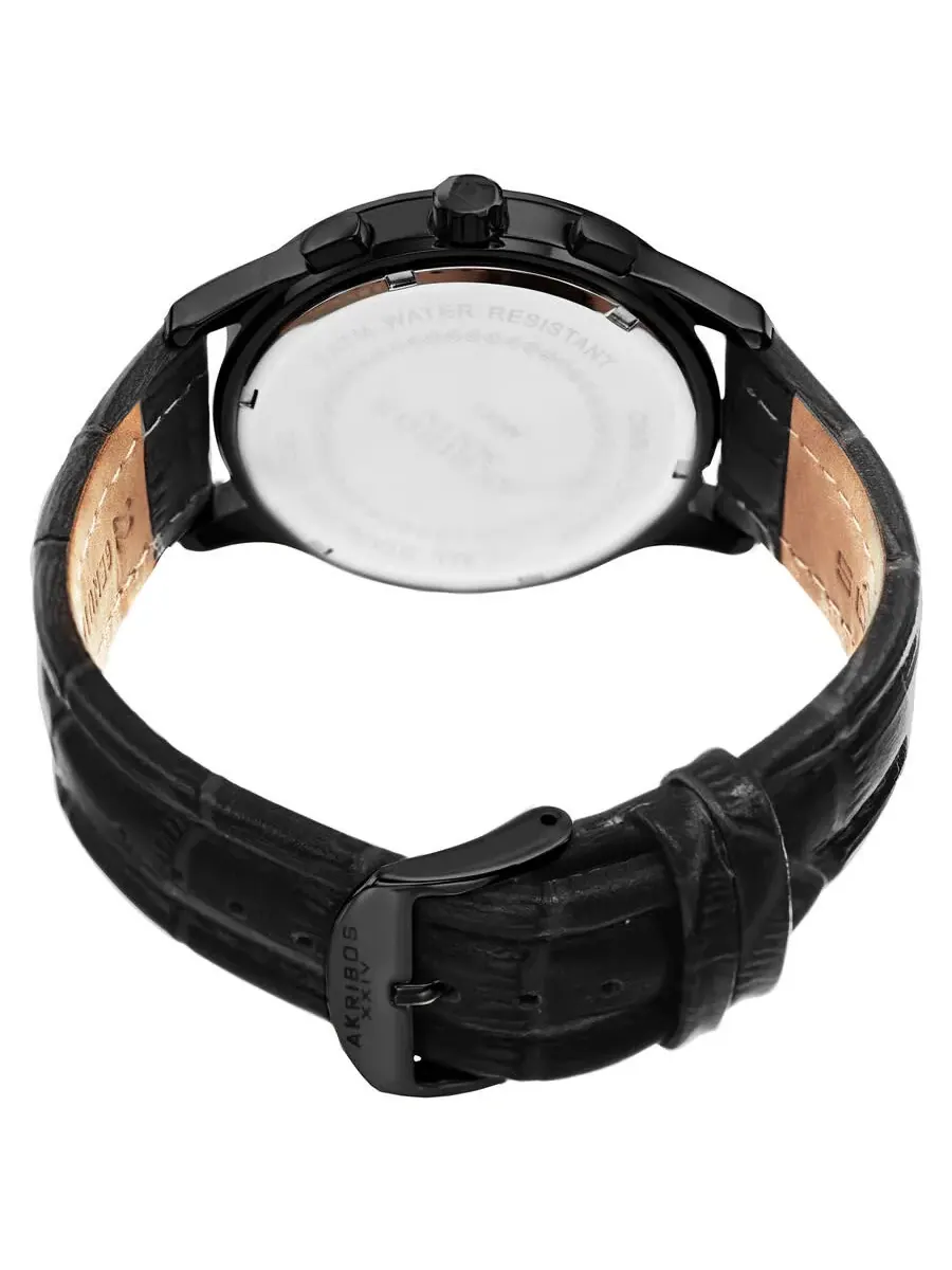 Мужские часы Akribos XXIV Enterprise Chronograph Quartz с черным циферблатом P50132 — изображение 4 из 4, оттенок черный