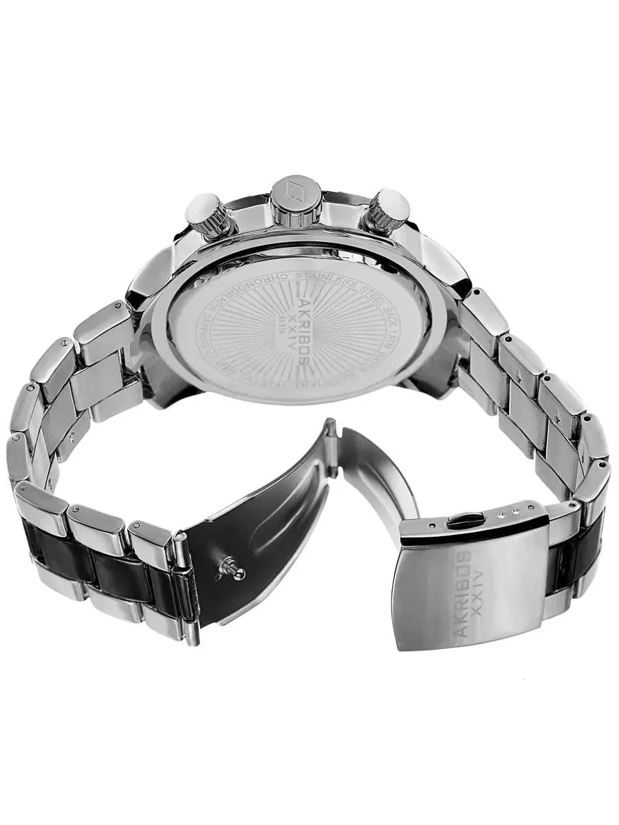 Мужские часы Akribos XXIV Extremis Chronograph Quartz с черным циферблатом P50125 — изображение 4 из 4, оттенок черный