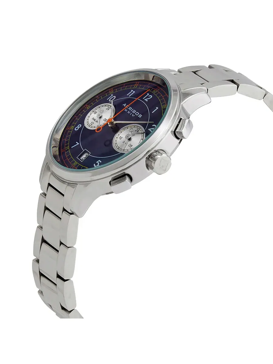 Мужские часы Akribos XXIV Quartz с синим циферблатом и корпусом из нержавеющей стали AK1071SSBU — изображение 2 из 4