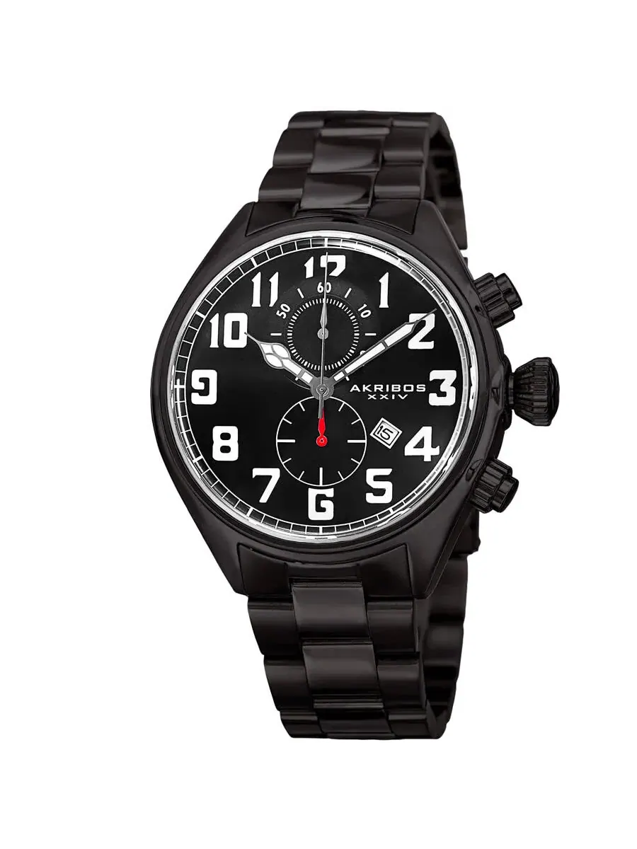 Мужские кварцевые часы Akribos XXIV Trek Chronograph с черным циферблатом, модель P50128 — изображение 1 из 4, оттенок черный