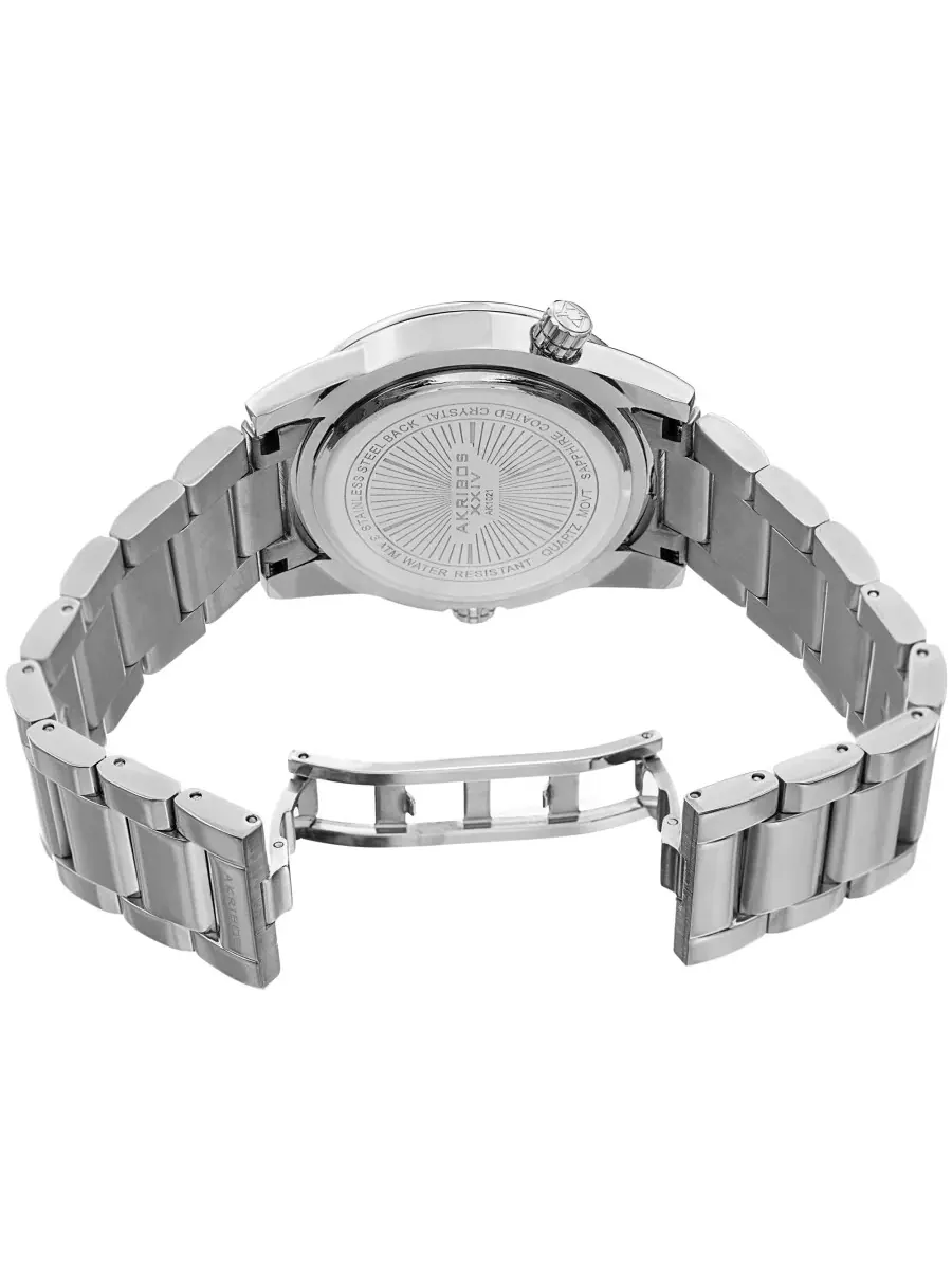 Мужские часы Akribos XXIV World Time Quartz с синим циферблатом AK1021SSBU — изображение 4 из 4, оттенок серебряный