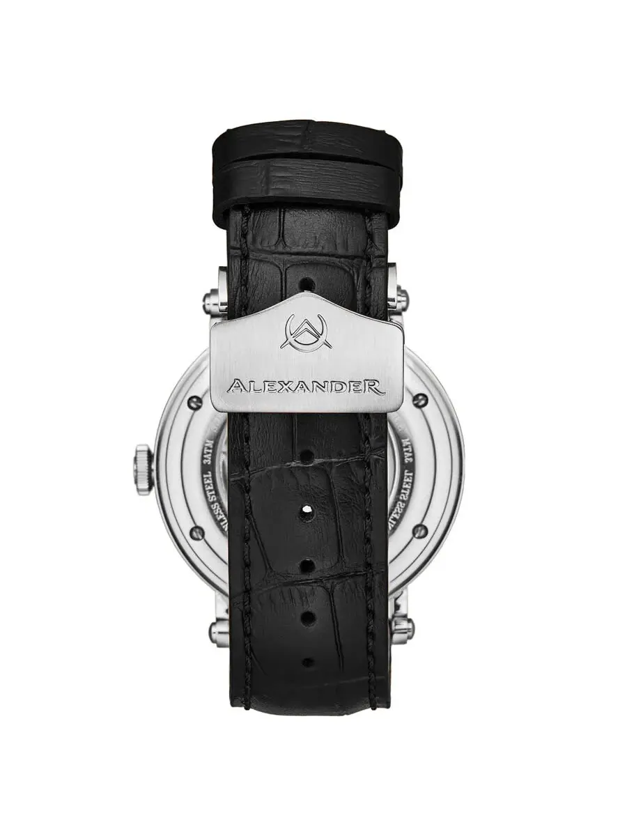 Мужские автоматические часы Alexander Alexander 2 с синим циферблатом A153-02 — изображение 2 из 5, оттенок серебряный
