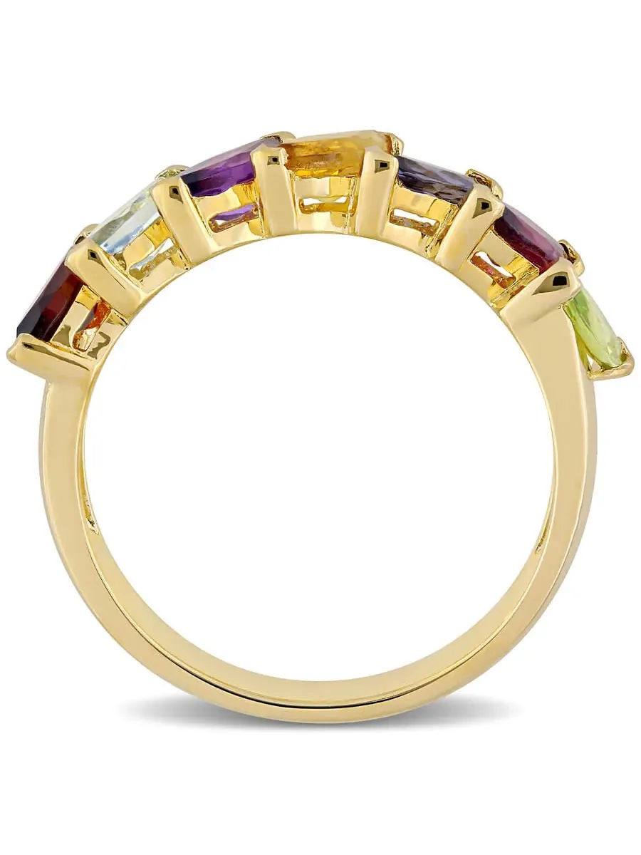 Кольцо Amour 1 4/5 CT TGW с многоцветными драгоценными камнями, маркиз, из серебра с желтым покрытием — изображение 4 из 6