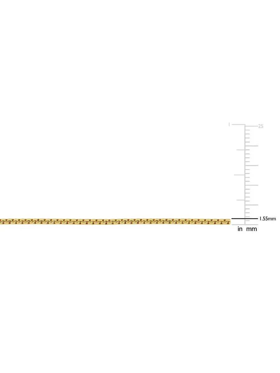 Цепочка-сеточка Amour 1,6 мм с полыми круглыми звеньями из желтого золота 10 карат - 24 дюйма — изображение 3 из 4