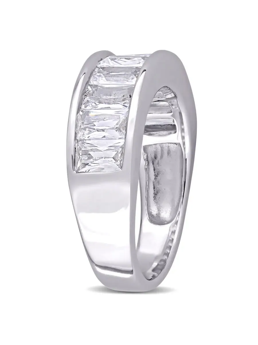 Кольцо Amour с созданным белым сапфиром 2 3/4 CT TGW в вечном стиле из серебра 925 пробы — изображение 2 из 6, оттенок белый