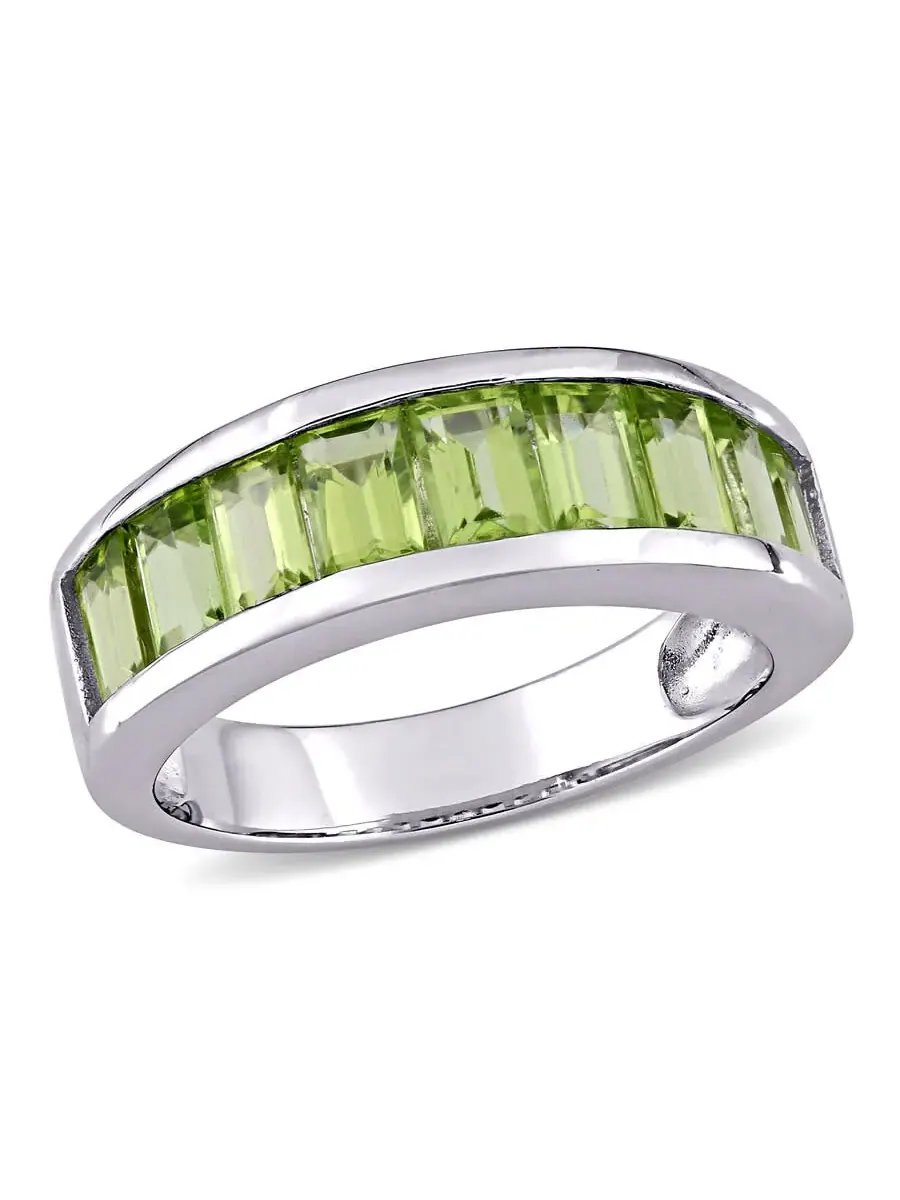 Кольцо Amour с перидотом 2 3/4 CT TGW вечности из серебра 925 пробы — изображение 1 из 6, оттенок зеленый