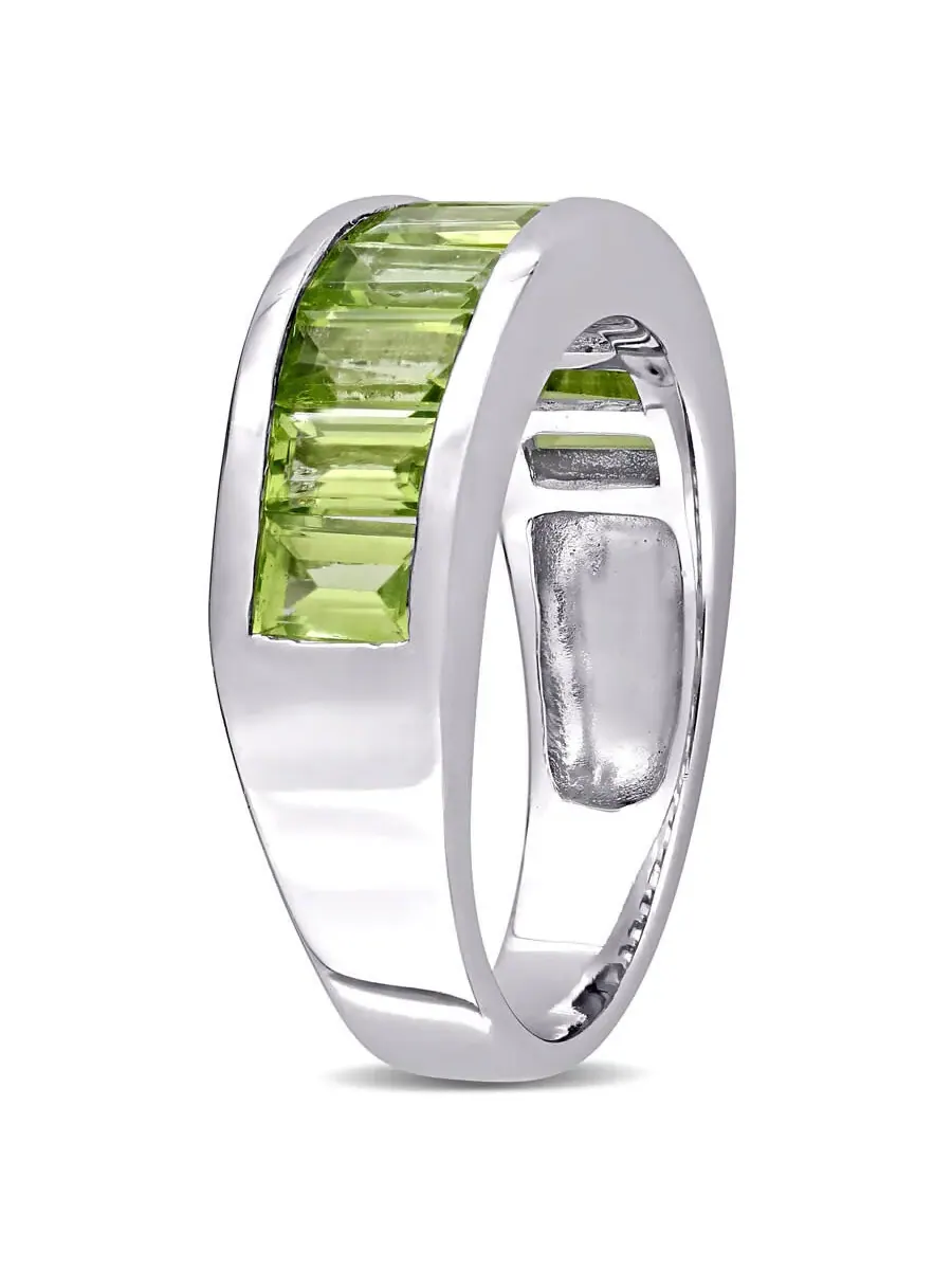 Кольцо Amour с перидотом 2 3/4 CT TGW вечности из серебра 925 пробы — изображение 2 из 6, оттенок зеленый