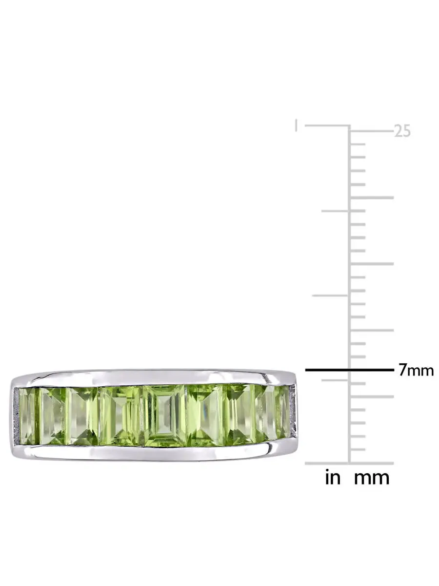 Кольцо Amour с перидотом 2 3/4 CT TGW вечности из серебра 925 пробы — изображение 3 из 6, оттенок зеленый