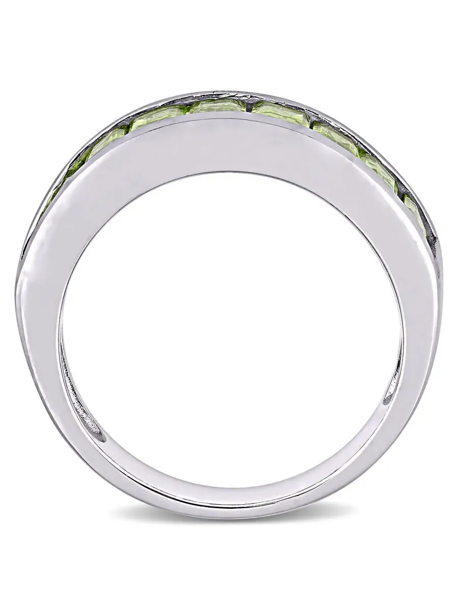 Кольцо Amour с перидотом 2 3/4 CT TGW вечности из серебра 925 пробы — изображение 4 из 6, оттенок зеленый