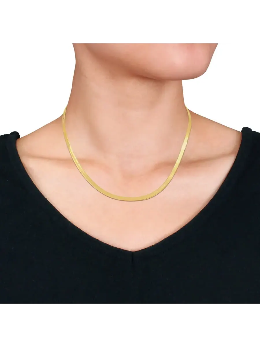 Ожерелье AMOUR 3.5mm Flex Herringbone из 10-каратного желтого золота, 18 дюймов — изображение 4 из 4, оттенок желтый
