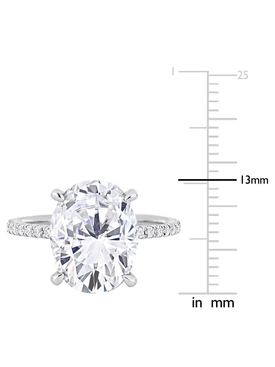 Кольцо Amour 4 7/8 CT TGW с искусственным муассанитом белого цвета, белое золото 10 карат — изображение 3 из 5, оттенок белый