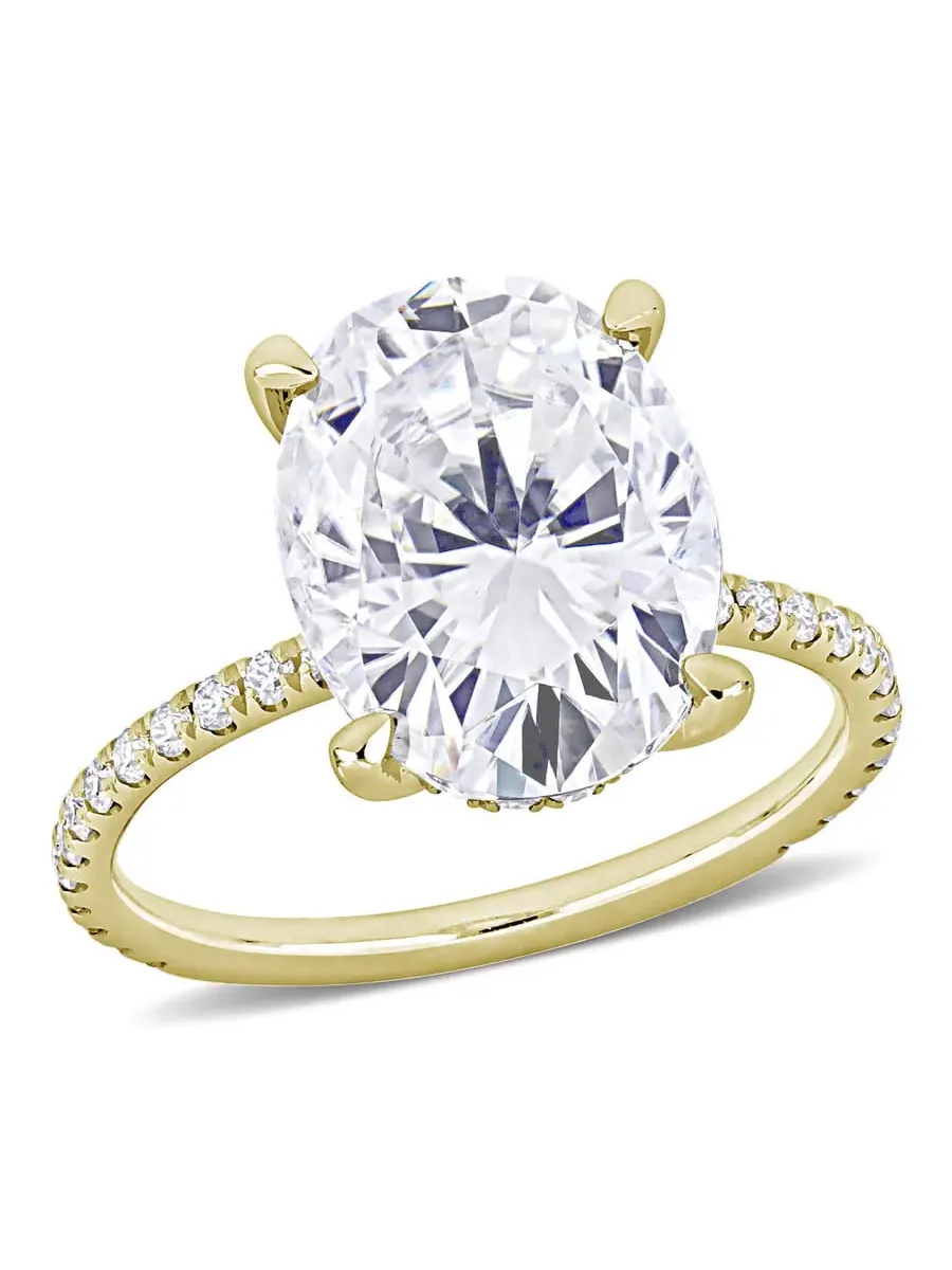 Кольцо модное Amour 4 7/8 CT TGW, созданный муассанит белого цвета, 10 карат желтого золота — изображение 1 из 6