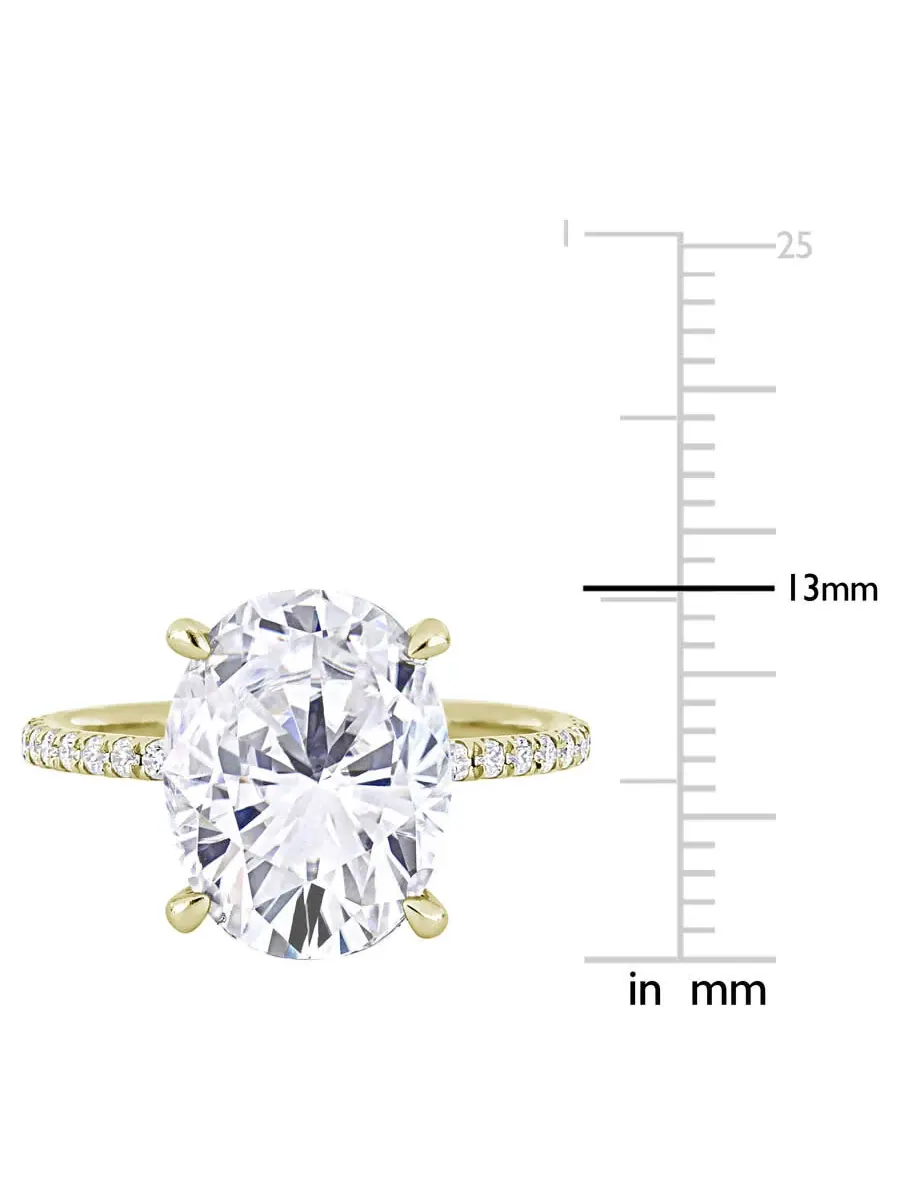 Кольцо модное Amour 4 7/8 CT TGW, созданный муассанит белого цвета, 10 карат желтого золота — изображение 3 из 6