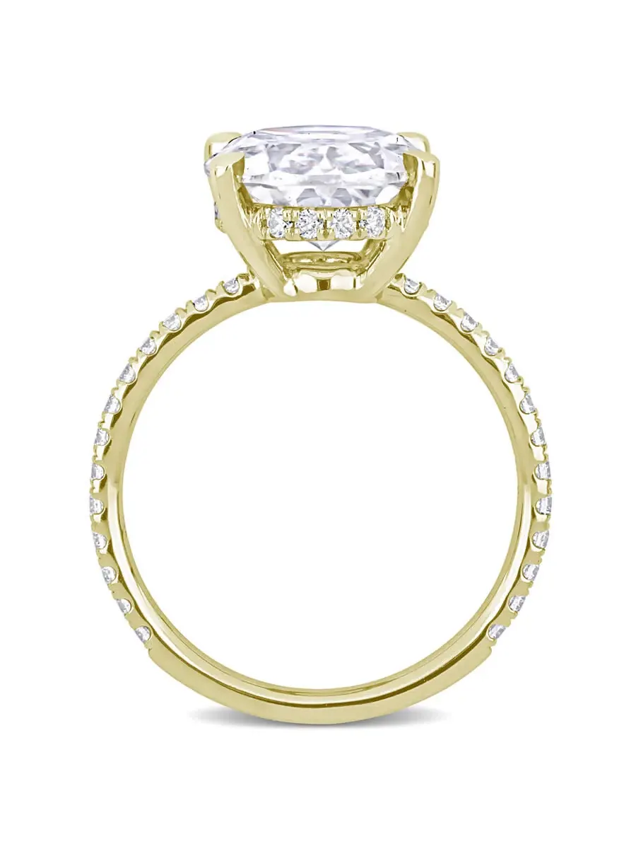 Кольцо модное Amour 4 7/8 CT TGW, созданный муассанит белого цвета, 10 карат желтого золота — изображение 4 из 6