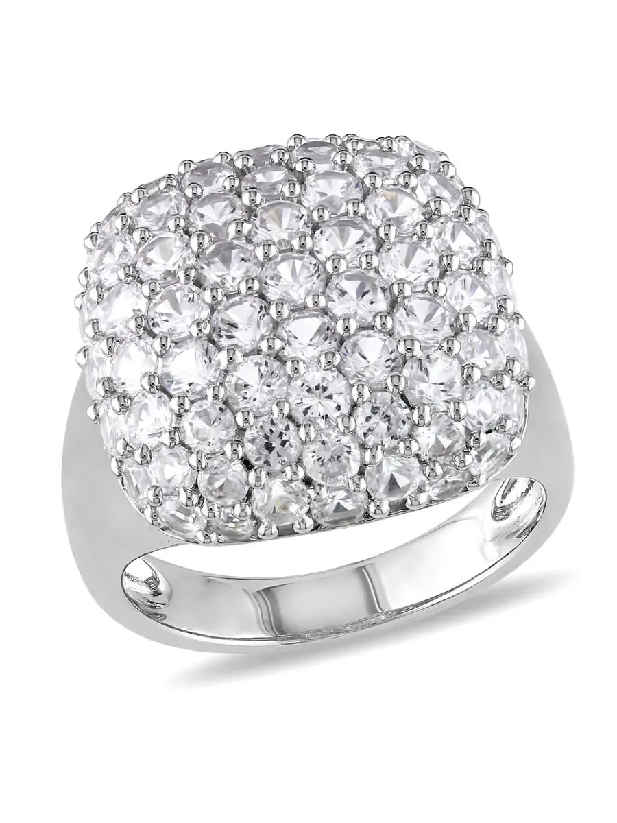 Кольцо с созданным белым сапфиром Amour 4 7/8 CT TGW в серебре 925 пробы — изображение 1 из 4, оттенок белый