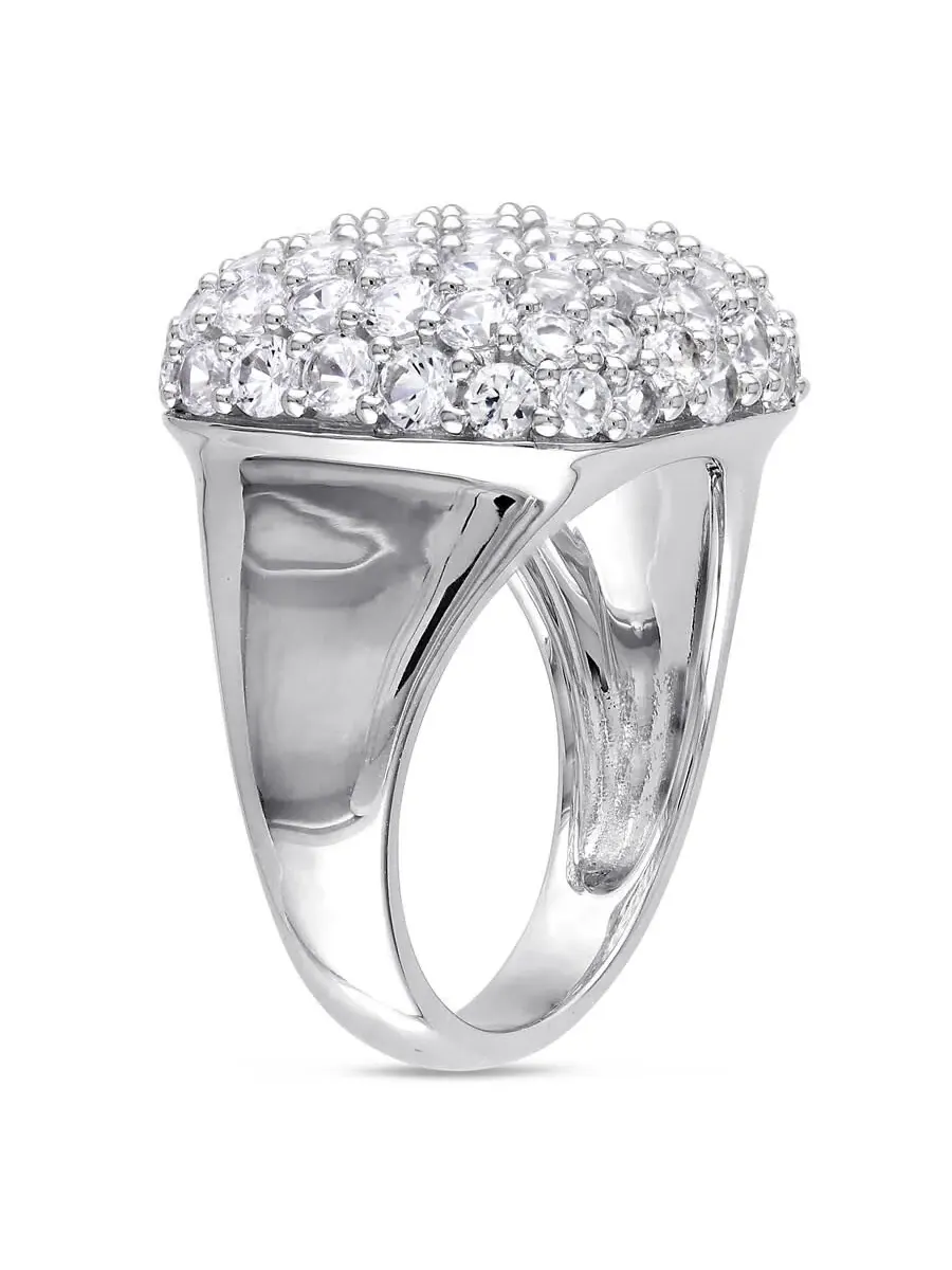 Кольцо с созданным белым сапфиром Amour 4 7/8 CT TGW в серебре 925 пробы — изображение 2 из 4, оттенок белый