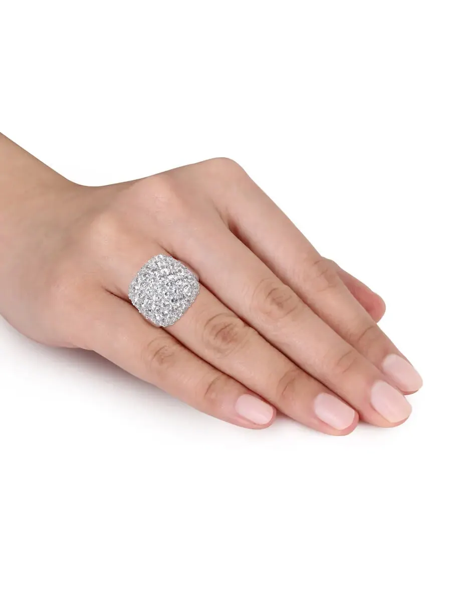 Кольцо с созданным белым сапфиром Amour 4 7/8 CT TGW в серебре 925 пробы — изображение 4 из 4, оттенок белый