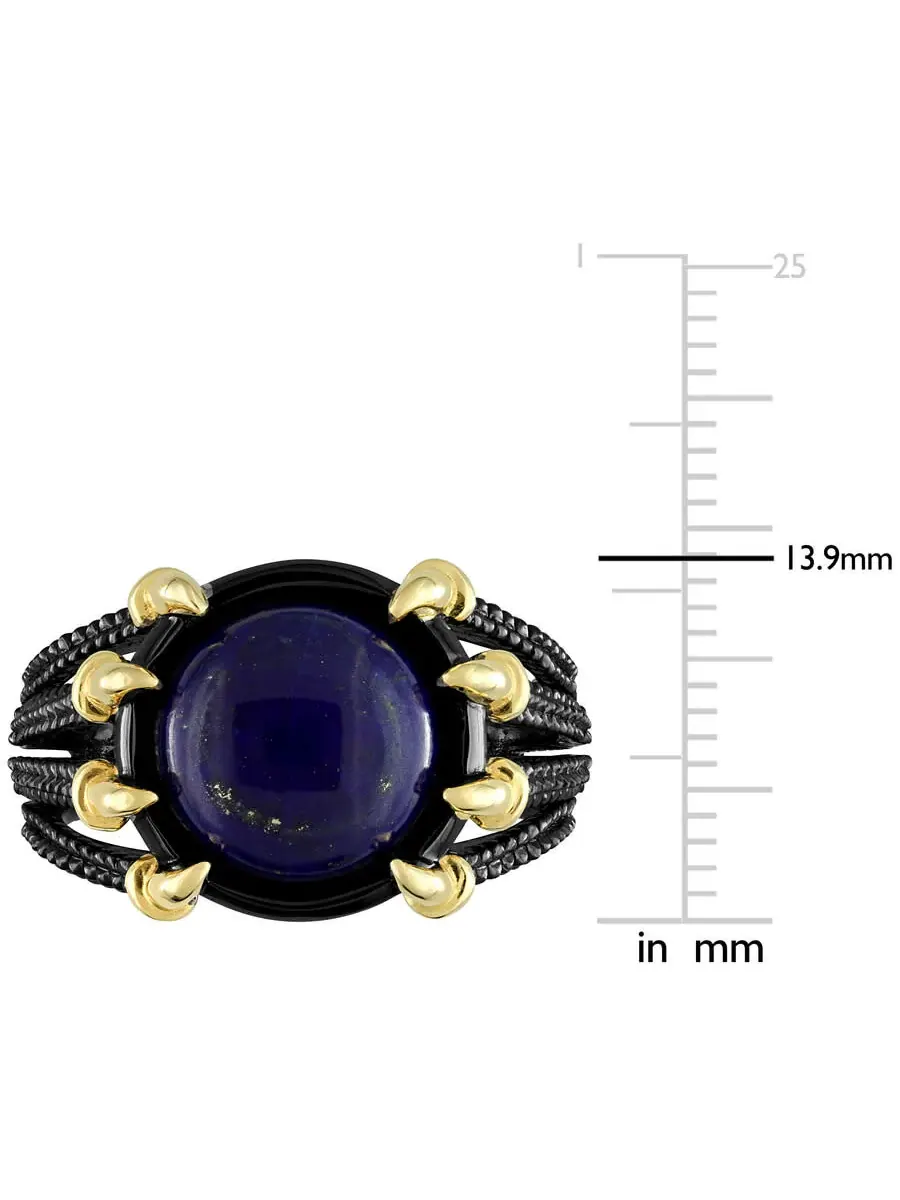 Кольцо Amour 6 CT TGW Lapis Fashion Желтое Серебро с Черным Родием — изображение 3 из 4, оттенок синий
