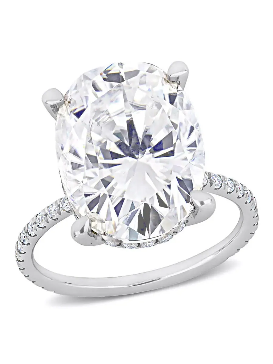 Кольцо модное Amour 8 1/10 CT TGW, созданное из муассанита, белое, 10-каратное белое золото — изображение 1 из 5