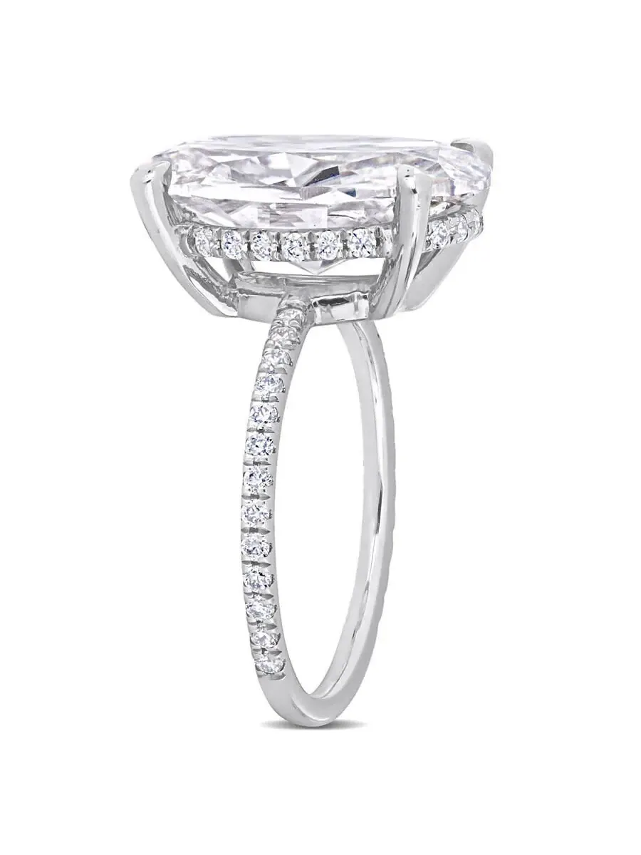 Кольцо модное Amour 8 1/10 CT TGW, созданное из муассанита, белое, 10-каратное белое золото — изображение 2 из 5