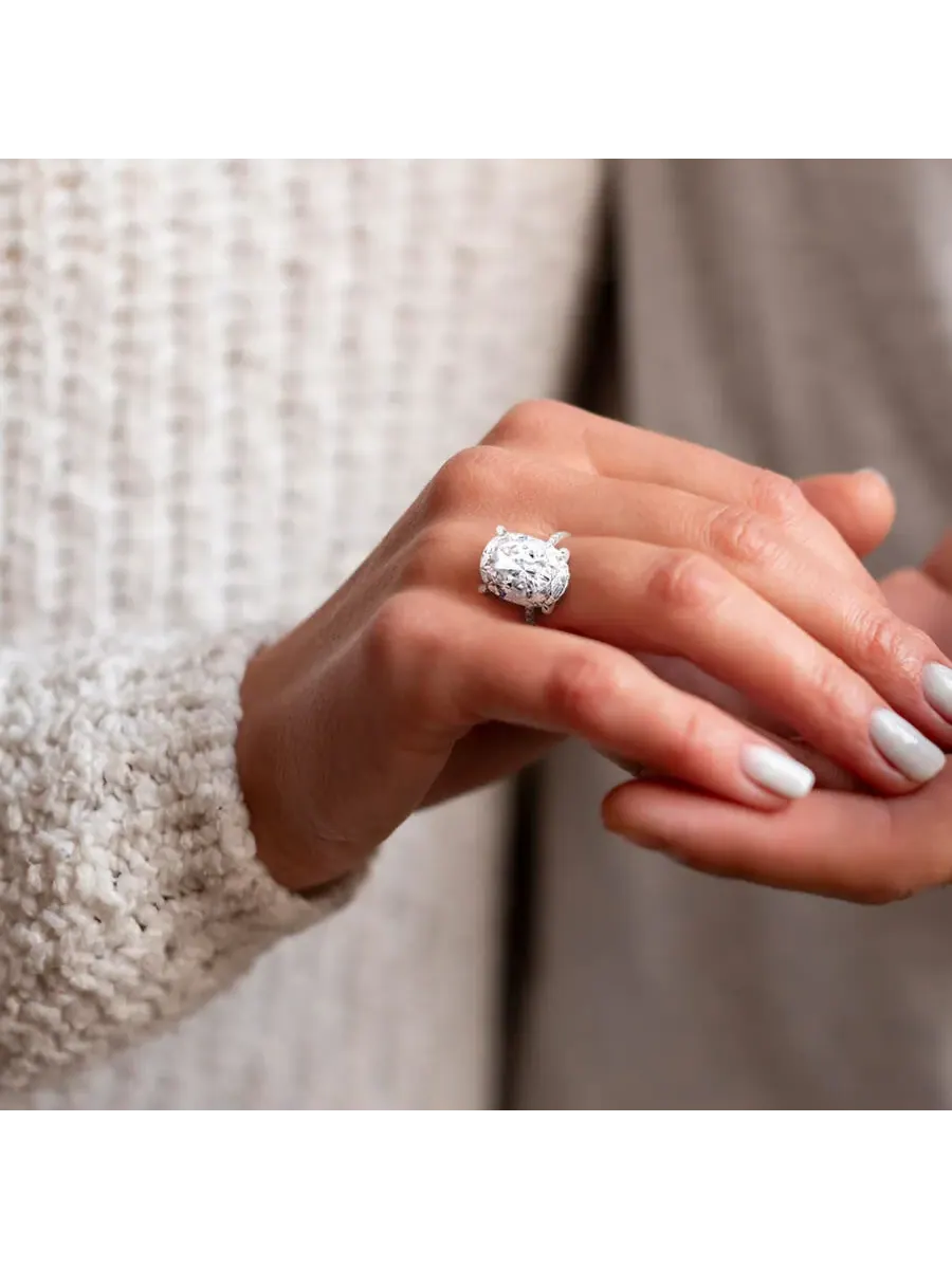 Кольцо модное Amour 8 1/10 CT TGW, созданное из муассанита, белое, 10-каратное белое золото — изображение 5 из 5