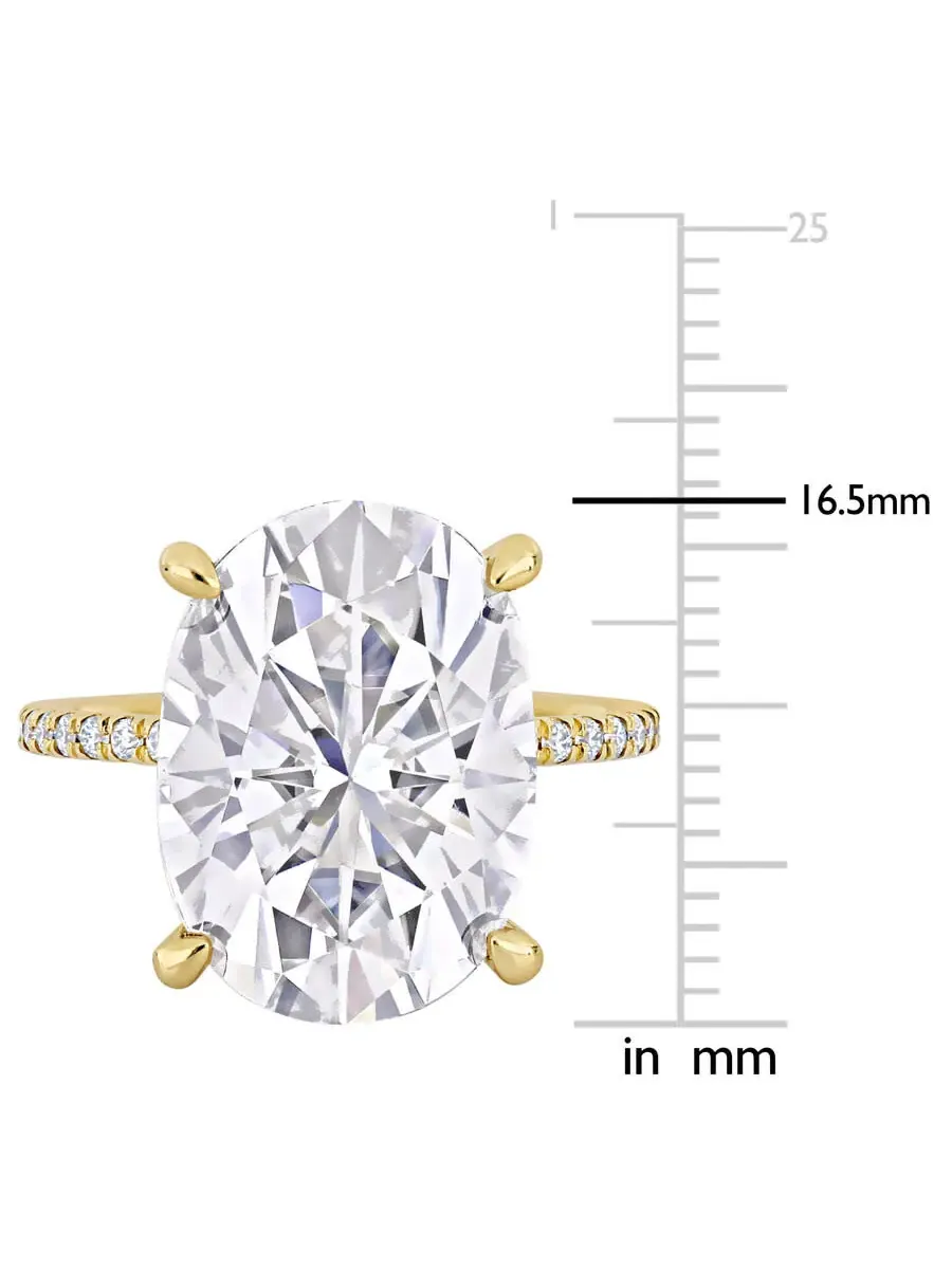 Кольцо Amour 8 1/10 CT TGW с созданным муассанитом белым, модное, 10-каратное желтое золото — изображение 3 из 4