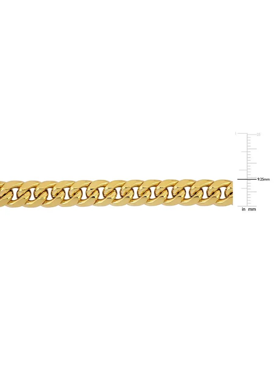 Браслет AMOUR Miami Cuban Link 9,25 мм из желтого золота 10 карат, 9 дюймов — изображение 3 из 3, оттенок желтый