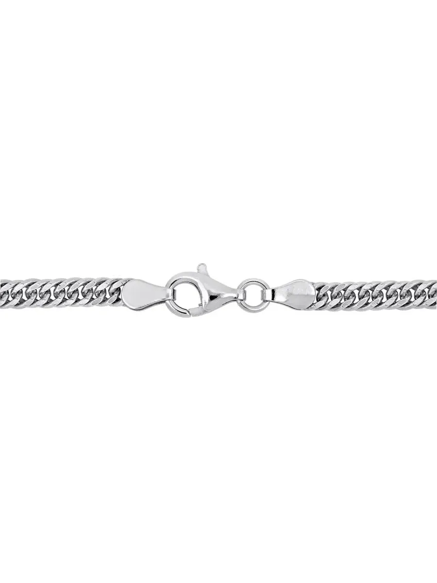 Браслет Amour Double Curb Link из серебра 925 пробы — изображение 2 из 3, оттенок белый