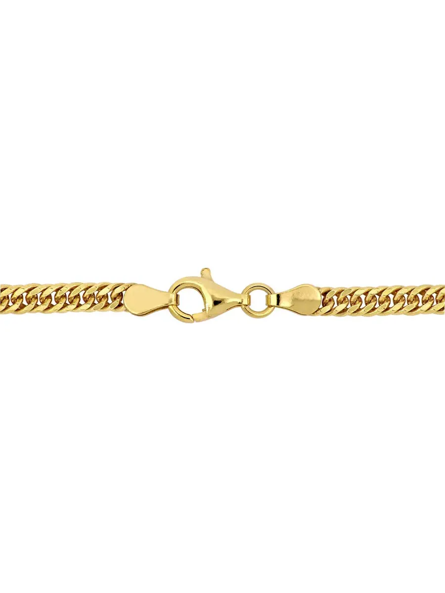 Браслет Amour Double Curb Link Chain из стерлингового серебра с желтым покрытием — изображение 2 из 3, оттенок желтый