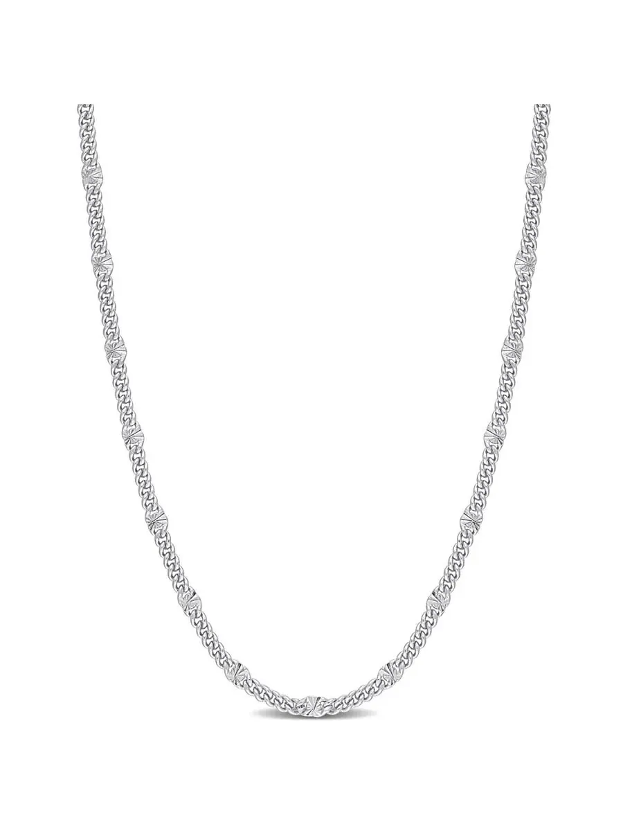 Колье AMOUR с двойной цепочкой якорного плетения из стерлингового серебра, 20 дюймов — изображение 1 из 4, оттенок белый