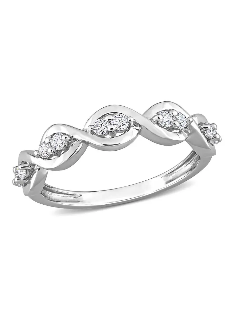 Кольцо Amour Silver с бесконечностью, 1/4 CT TGW, созданный белый муассанит — изображение 1 из 5