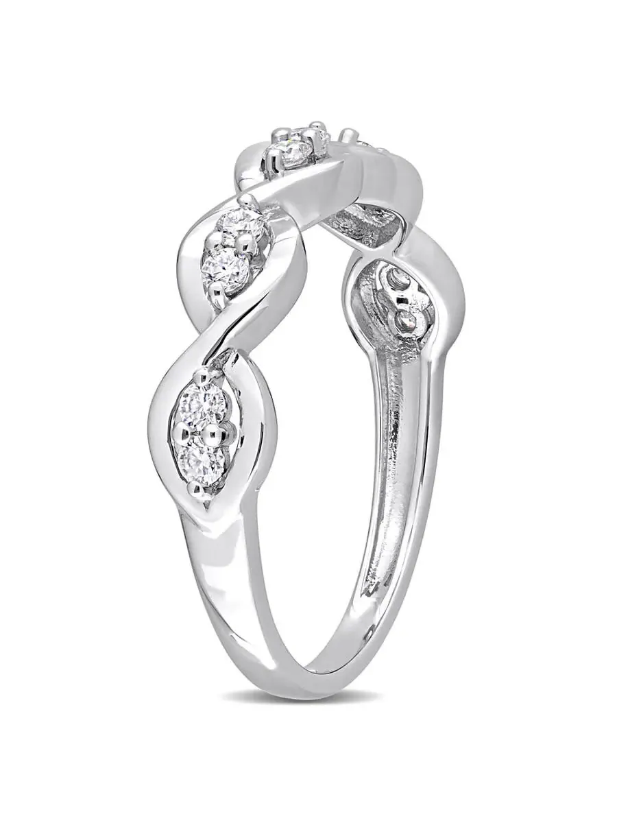 Кольцо Amour Silver с бесконечностью, 1/4 CT TGW, созданный белый муассанит — изображение 2 из 5