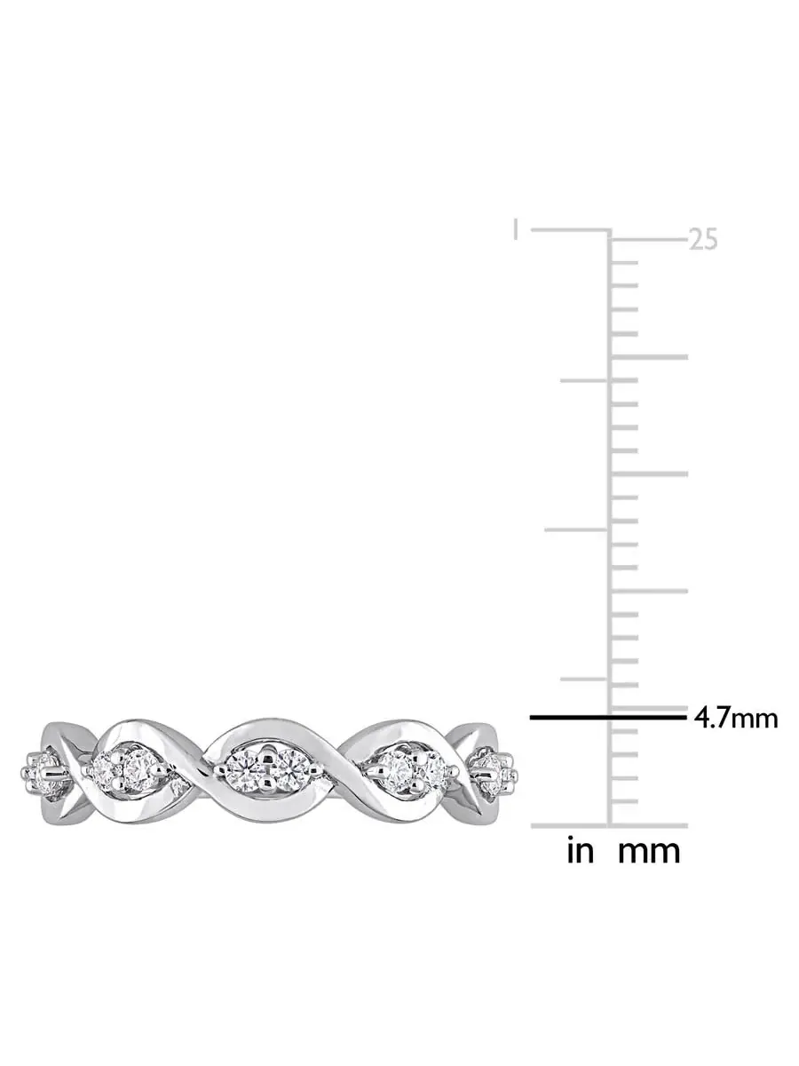 Кольцо Amour Silver с бесконечностью, 1/4 CT TGW, созданный белый муассанит — изображение 3 из 5